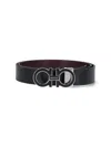 Ferragamo Reversible And Adjustable Gancini Men In Black