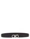 Ferragamo Salvatore  Man's Bicolor Leather Belt With Logo Buckle In Multicolor