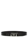 Ferragamo Gancini Black Testa Di Moro Belt In Multicolor