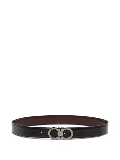 Ferragamo Gancini Reversible Belt In Neutral