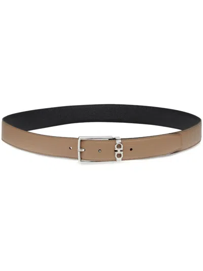 Ferragamo Double-sided Adjustable Belt In Brown