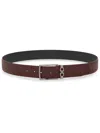 Ferragamo Reversible Leather Buckled Belt In Red