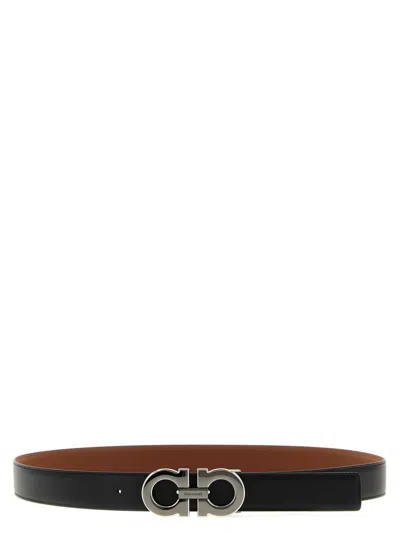 Ferragamo 'gancini' Reversible Belt In Red