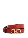 Ferragamo Salvatore  Ladies Gancini Reversible Belt In Red