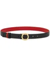 Ferragamo Adjustable And Reversible Gancini Belt In Red