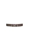 Ferragamo Reversible And Adjustable Gancini Belt In Brown
