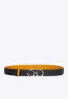 Ferragamo Gancini Reversible Buckle Belt In Black