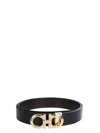 Ferragamo Reversible Gancini Buckle Belt In Black