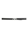 Ferragamo Gancini Reversible Belt In Black/blue