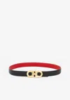 Ferragamo Double-sided Gancini Belt In Black