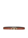 Ferragamo Gancini Reversible Leather Belt In Brown