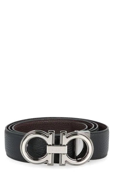 Ferragamo Leather Belts In Black