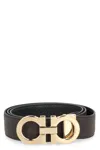 Ferragamo Gancini Reversible Leather Belt In Brown