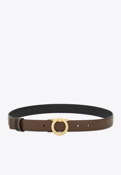 FERRAGAMO GANCINI REVERSIBLE LEATHER BELT