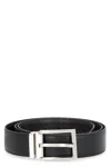 Ferragamo Reversible Leather Belt Gancini In Black