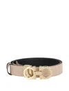 Ferragamo Gancini Reversible Leather Belt In Neutral