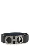 Ferragamo Gancini Reversible Leather Belt In Black