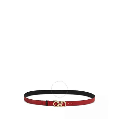 Ferragamo Gancini Reversible Leather Belt In Black
