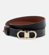 Ferragamo Gancini Reversible Leather Belt In Black