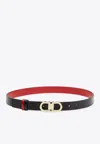 Ferragamo Gancini Reversible Leather Belt In Black