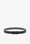 Ferragamo Gancini Reversible Leather Belt In Black