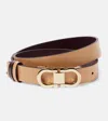 Ferragamo Gancini Reversible Leather Belt In Brown