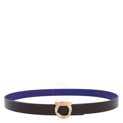 Ferragamo Gancini Reversible Leather Belt In Brown