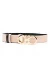 Ferragamo Gancini Reversible Leather Belt In Neutrals