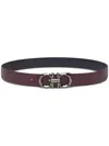 Ferragamo Gancini Reversible Leather Belt In Red
