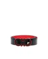 Ferragamo Gancini Reversible Two-tone Belt In Black