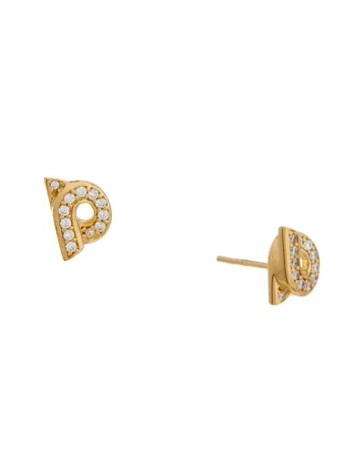 Ferragamo Gancini Rhinestone Earrings In Gold