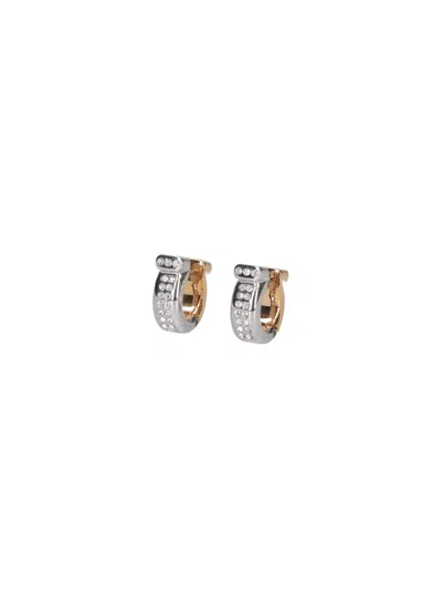 Ferragamo "gancini" Rhinestone Earrings – Silver/gold