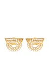 Ferragamo Crystal-embellished Gancini Earrings In Gold