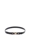 Ferragamo Gancini-buckle Leather Rolo Belt In Black  