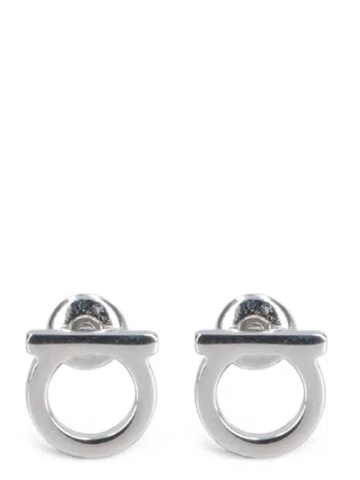 Ferragamo 'gancini S' Earrings In Silver