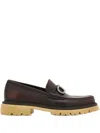 Ferragamo Moccasin With Gancini Ornament In Brown