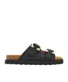 Ferragamo Kapalua Gancino Buckles Sporty Slide Sandals In Black