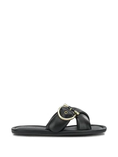 Ferragamo Elyzia Slide Sandal Buckle Detail In Multi