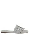 Ferragamo Gancini Pattern Sandals In White