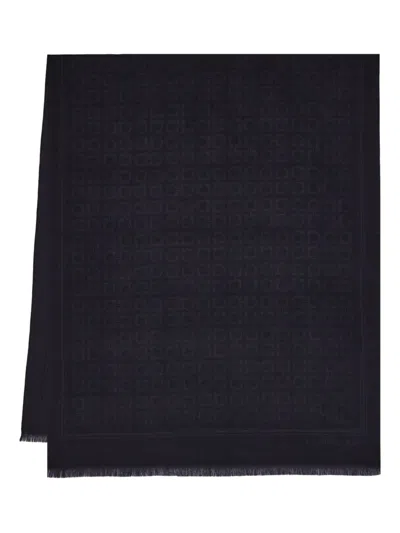 Ferragamo Gancini Square Stole In Black