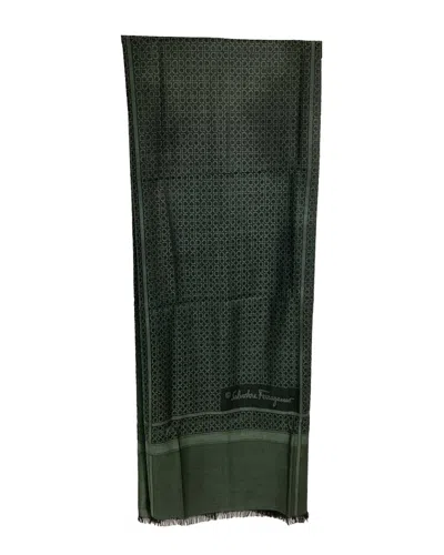 Ferragamo Gancini Scarf (authentic Pre-loved) In Green