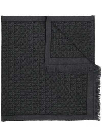 Ferragamo Gancini Scarf In Black