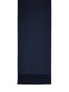 Ferragamo Gancini Scarf In Blue Wool In Blue
