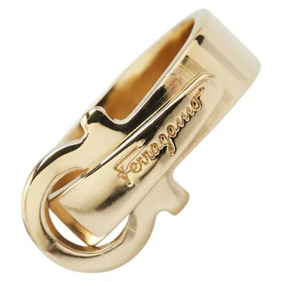 Pre-owned Ferragamo Gancini Scarf Ring () In Gold
