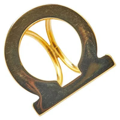 Pre-owned Ferragamo Gancini Scarf Ring () In Gold