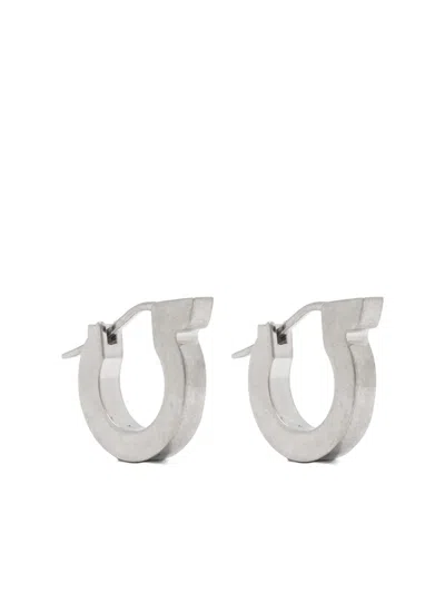 Ferragamo Gancini-shaped Earrings In Silver