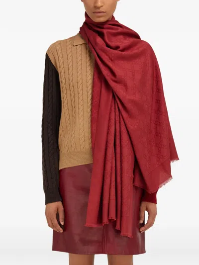 Ferragamo Gancini Shawl In Red