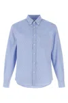 Ferragamo Logo Monogram Button-up Shirt In Blue