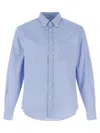 Ferragamo Logo Monogram Button-up Shirt In Blue