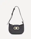 Ferragamo Gabry Black Calf Leather Shoulder Bag